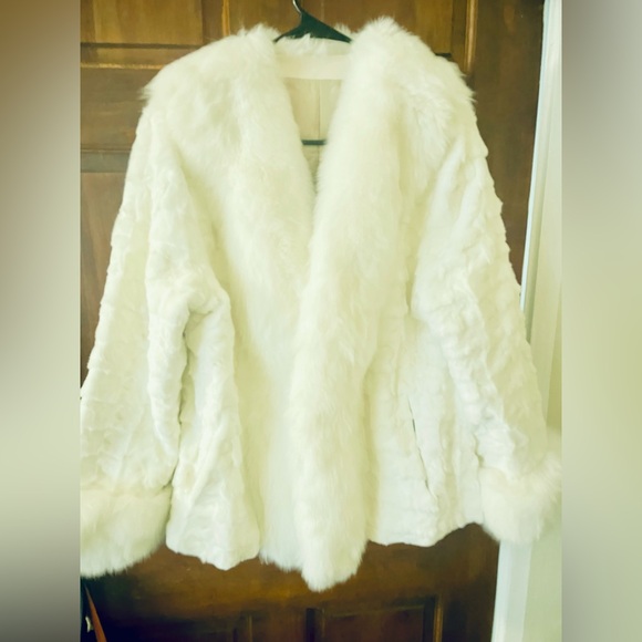 Authentic white mink and fox fur jacket - Picture 6 of 12